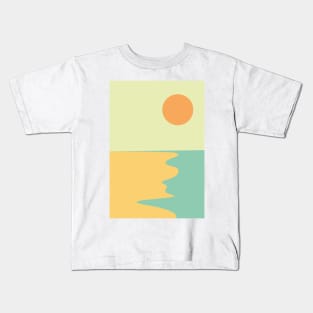 Wavey sea abstract illustration Kids T-Shirt